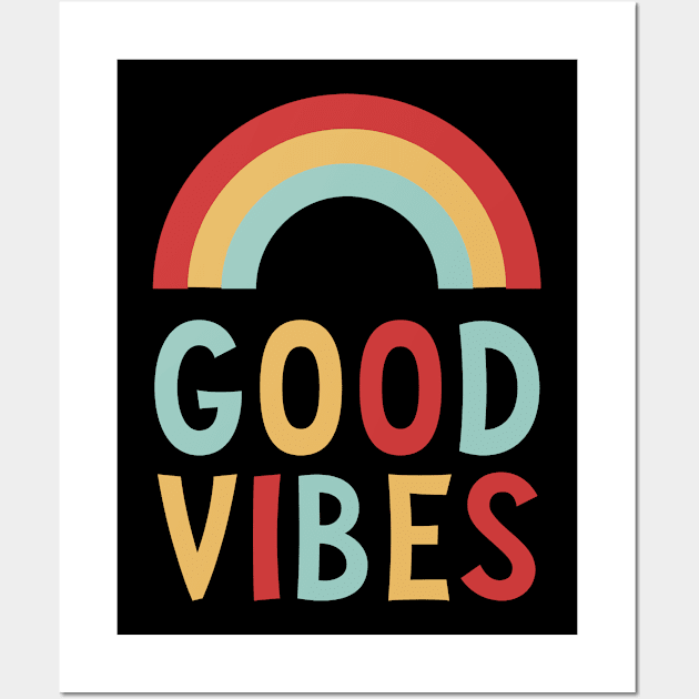 Good Vibes Rainbow Wall Art by beaching